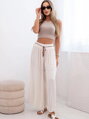 Hellbeige Viskosehose 81733