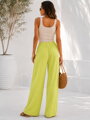 Limetten-grüne Sommer-Musselin-Weitbein-Hose 3204