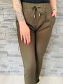 Damen Chino-Hose FREESIA mit Zugschnur khaki