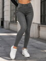 Trendy Damen Jeans Dunkelgrau 185-125