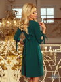 dámske šaty, tehotenské šaty, elegantné šaty, moderné, vkusné, numoco, 3/4 rukáv, broskyňové, smaragdovo zelené, zelené, pohodlné