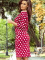 Damen Jersey-Kleid 13-111bordo mit Punkte
