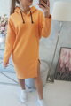 Langes Damen Sweatshirtkleid mit Kapuze 9168 orange