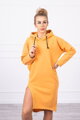 Langes Damen Sweatshirtkleid mit Kapuze 9168 orange