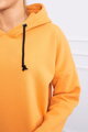 Langes Damen Sweatshirtkleid mit Kapuze 9168 orange