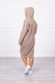 Langes Damen Sweatshirtkleid mit Kapuze 9168 cappuccino