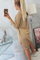 Erweitertes Sweatshirtkleid mit Kapuze 9078 beige
