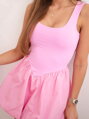 Rosafarbenes Puffkleid für Damen 131151