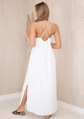 Weißes langes Sommerkleid 6418