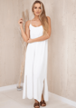 Weißes langes Sommerkleid 6418