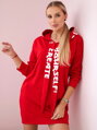 Damen Sweatshirt-Kleid mit Kapuze 0042 rot