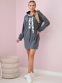 Damen Sweatshirt-Kleid mit Kapuze 0042 graphit