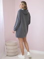 Damen Sweatshirt-Kleid mit Kapuze 0042 graphit
