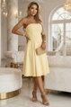 Dámske romantické šaty 641-3 pastelové žlté 