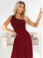 Dámske dlhé trblietavé bordo šaty 656-1