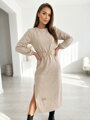 MIDI-Kleid aus Strick in Beige