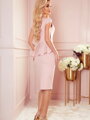 Luxuriöses Kleid mit Rüschen 192-13 rosa
