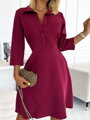 Langes Damen-Hemdkleid 286-5 Burgunderrot