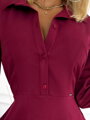 Langes Damen-Hemdkleid 286-5 Burgunderrot