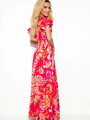 Damen-Blumenkleid mit kurzen Ärmeln 310-4