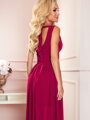Damenkleid mit Ausschnitt 362-5 Burgunderrot