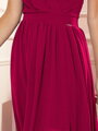 Damenkleid mit Ausschnitt 362-5 Burgunderrot