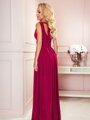 Damenkleid mit Ausschnitt 362-5 Burgunderrot