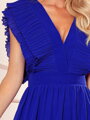 Dámske midi šaty 367-2 v kráľovsko-modrej farbe