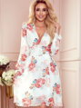 Damenkleid mit Blumen auf weißem Hintergrund 388-2