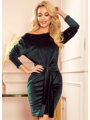Damen-Velourskleid NM 209-9 Smaragdgrün