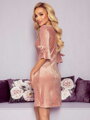 Elegantes Kleid aus puderfarbenem Velours 217-6