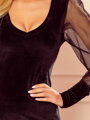 Damen-Velourskleid NM 343-1 schwarz