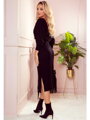 Schwarzes gestricktes Midikleid 356-3