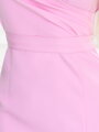 Rosa elegantes Kleid NINA 479-10 mit Ausschnitt
