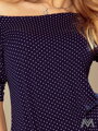 Damen Jersey-Kleid 13-89 dunkelblau mit Punkte