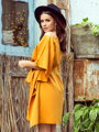 Damen Abendkleid OVERSIZE 287-1 Senf