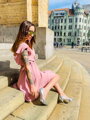 Damen Sommerkleid mit Rüschen MFY ART 22751 rosa
