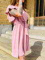 Damen Sommerkleid mit Rüschen MFY ART 22751 rosa