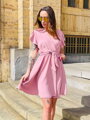 Damen Sommerkleid mit Rüschen MFY ART 22751 rosa