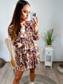 Trendiges Kleid mit Blumenmuster CREME 