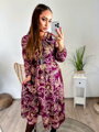 Midi Kleid mit Gürtel lila