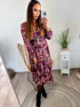 Midi Kleid mit Gürtel lila