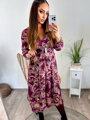 Midi Kleid mit Gürtel lila
