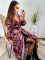 Midi Kleid mit Gürtel lila