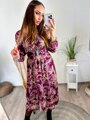 Midi Kleid mit Gürtel lila