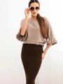 Dámska čokoládová puzdrová sukňa ZS5121