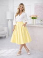 Dámka žltá midi sukňa s opaskom 