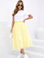 Damen Tüll Midi-Rock gelb