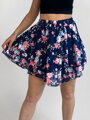 Rock mit Blumenmuster dunkelblau