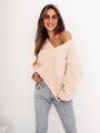 Sweatshirt mit Ausschnitt SW209-24 creme